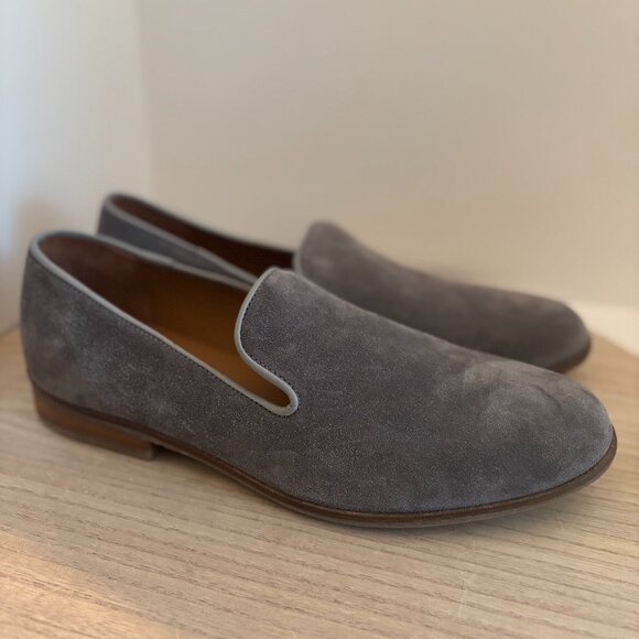 Duke + Dexter Suede Loafers Gray Size 11 Handmade in England - Picture 1 of 7
